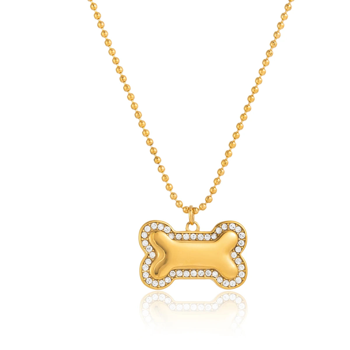 18K vergulden pootafdruk ketting | Ketting met dierenbedel voor honden- en kattenliefhebbers