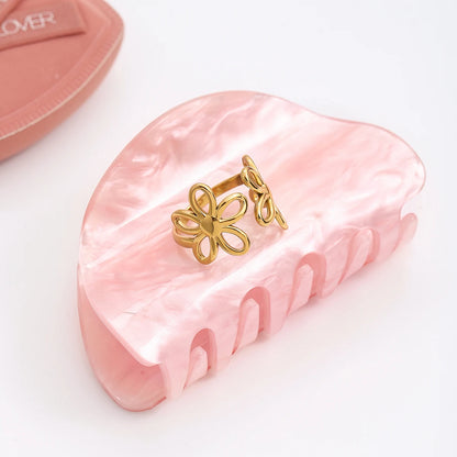 18K Vergulde Bloemen & Vlinder Ringen Collectie – Waterdichte, Vlekvrije Statement Ringen