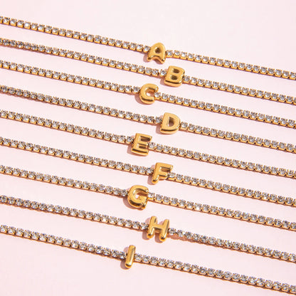 Premium 18K Gold Plated Initial Hand Bracelet for Women – Waterproof & Tarnish-Free Luxury Jewellery & Jewelry