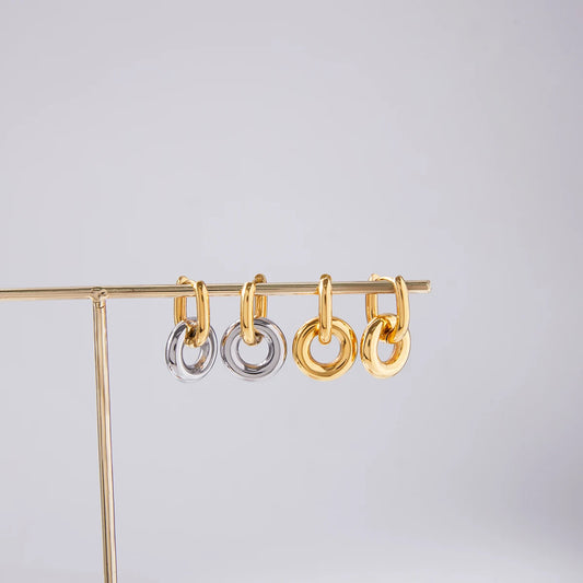 Classic Geometric Earrings For Women Minimalist 18K Gold Plated Stainless Steel Earrings Simple Fashion Jewelry Gift