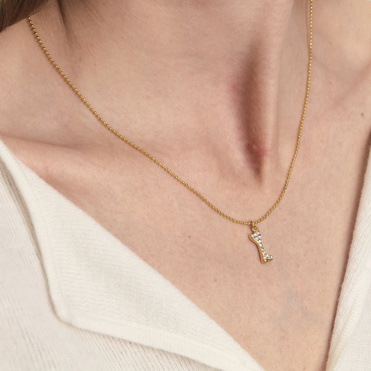 18K vergulde hondenbot hanger ketting | Hondenliefhebber bedelketting voor hondemoeders en -vaders