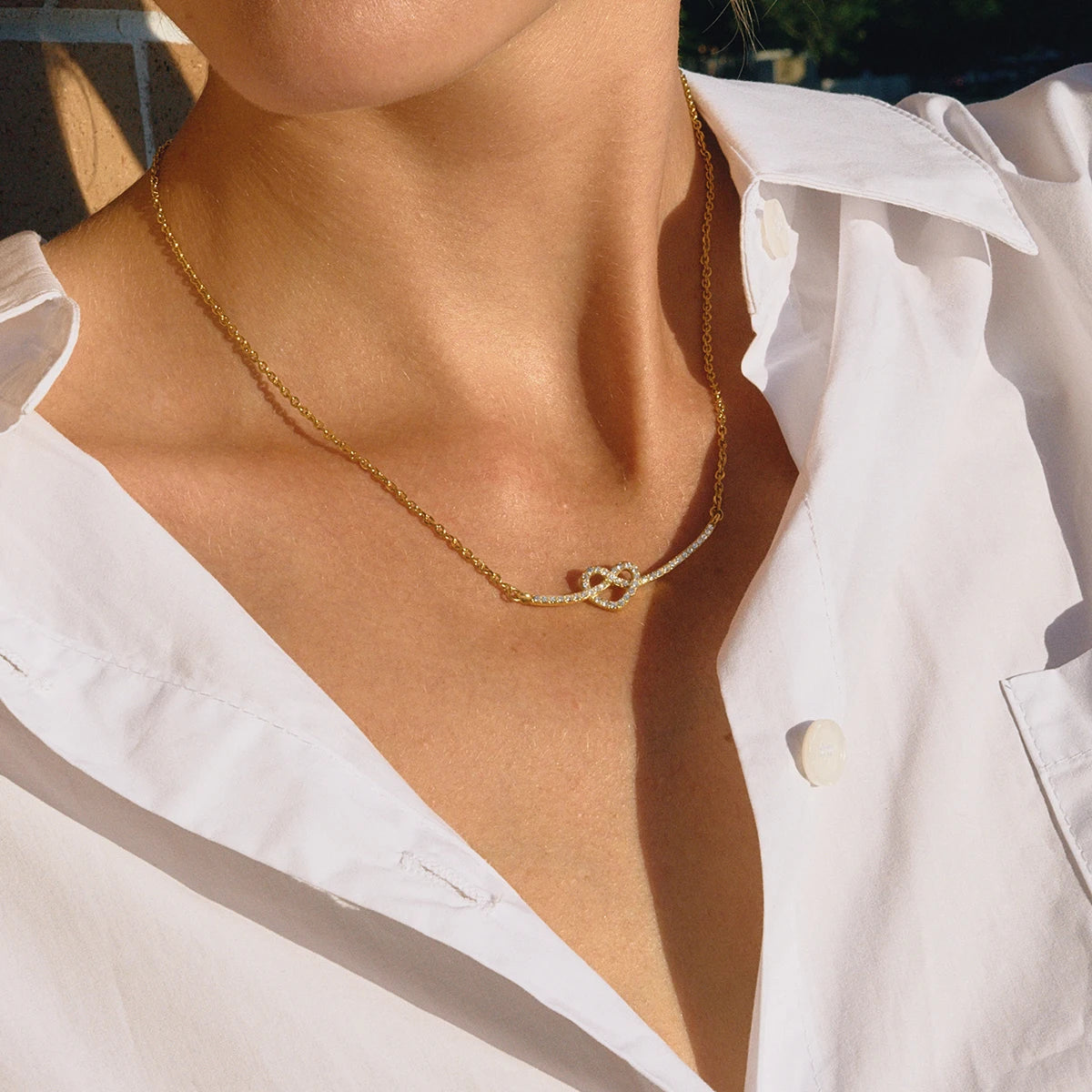 Dainty Gold Heart Cut Solitaire Necklace | Romantic Gift For Her