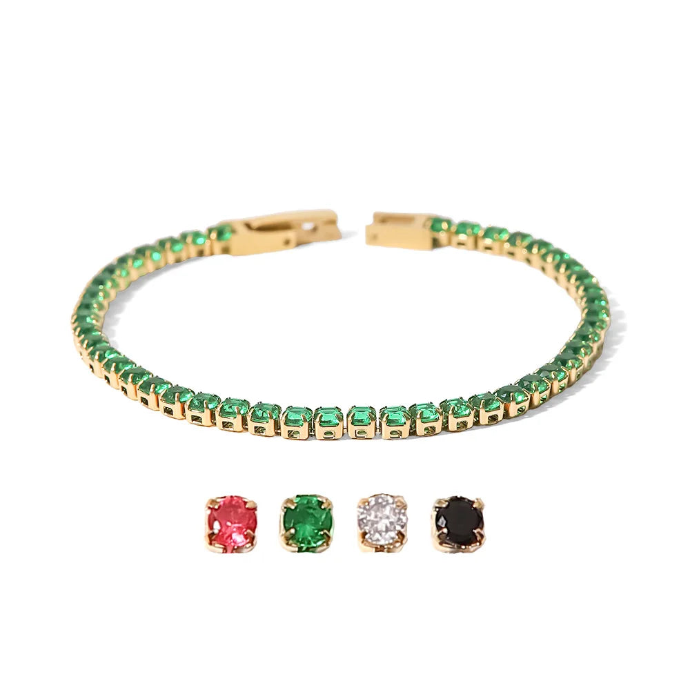 Premium 18K Gold Plated Tennis Bracelet for Women – Waterproof & Tarnish-Free Luxury Jewellery & Jewelry