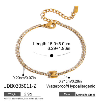 Premium 18K Gold Plated Initial Hand Bracelet for Women – Waterproof & Tarnish-Free Luxury Jewellery & Jewelry