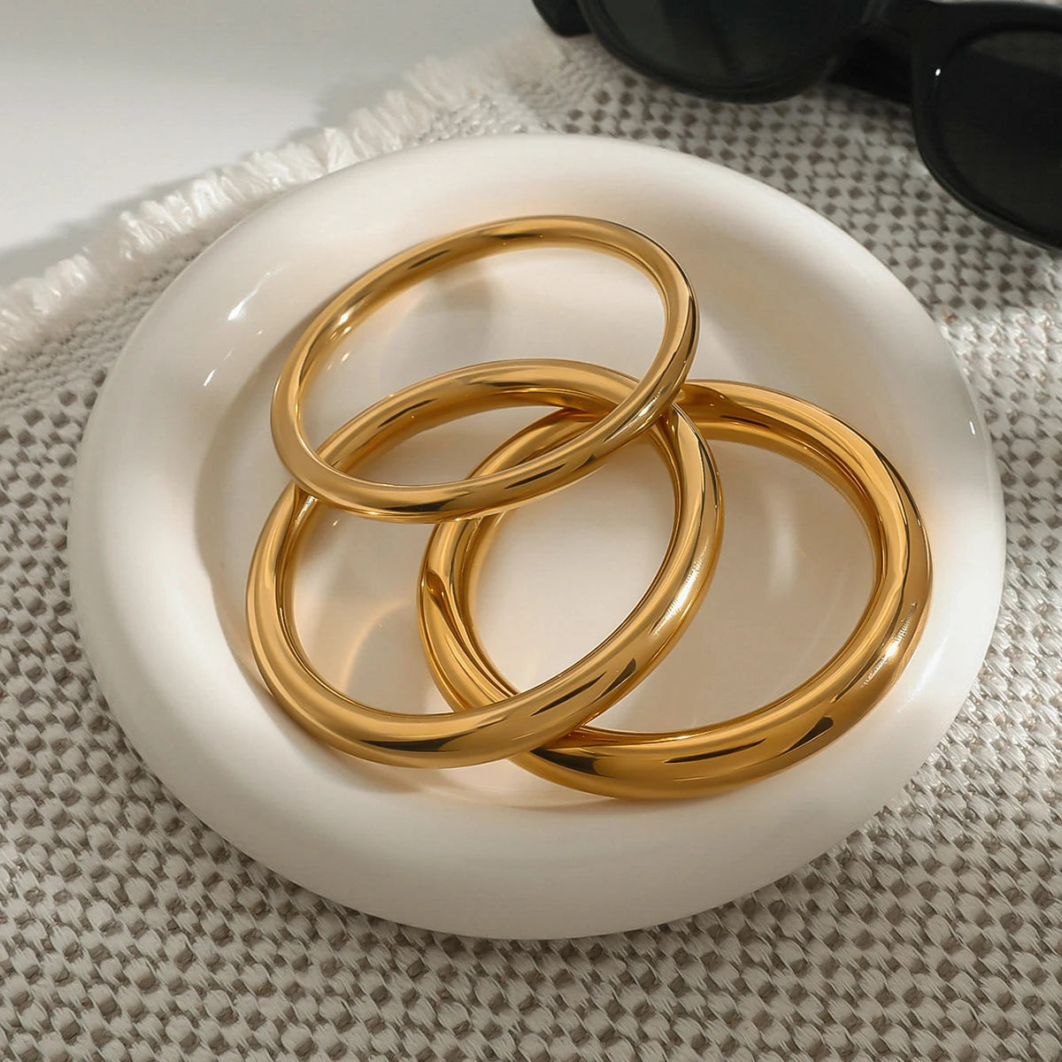 Premium 18K Gold Plated Bangle Hand Bracelet for Women – Waterproof & Tarnish-Free Luxury Jewellery & Jewelry
