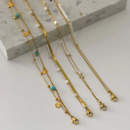 Luxe 18K Vergulden Enkelbandje voor Vrouwen – Waterdicht & Vlekvrij Minimaal Enkelbandje (2 Elegante Varianten)