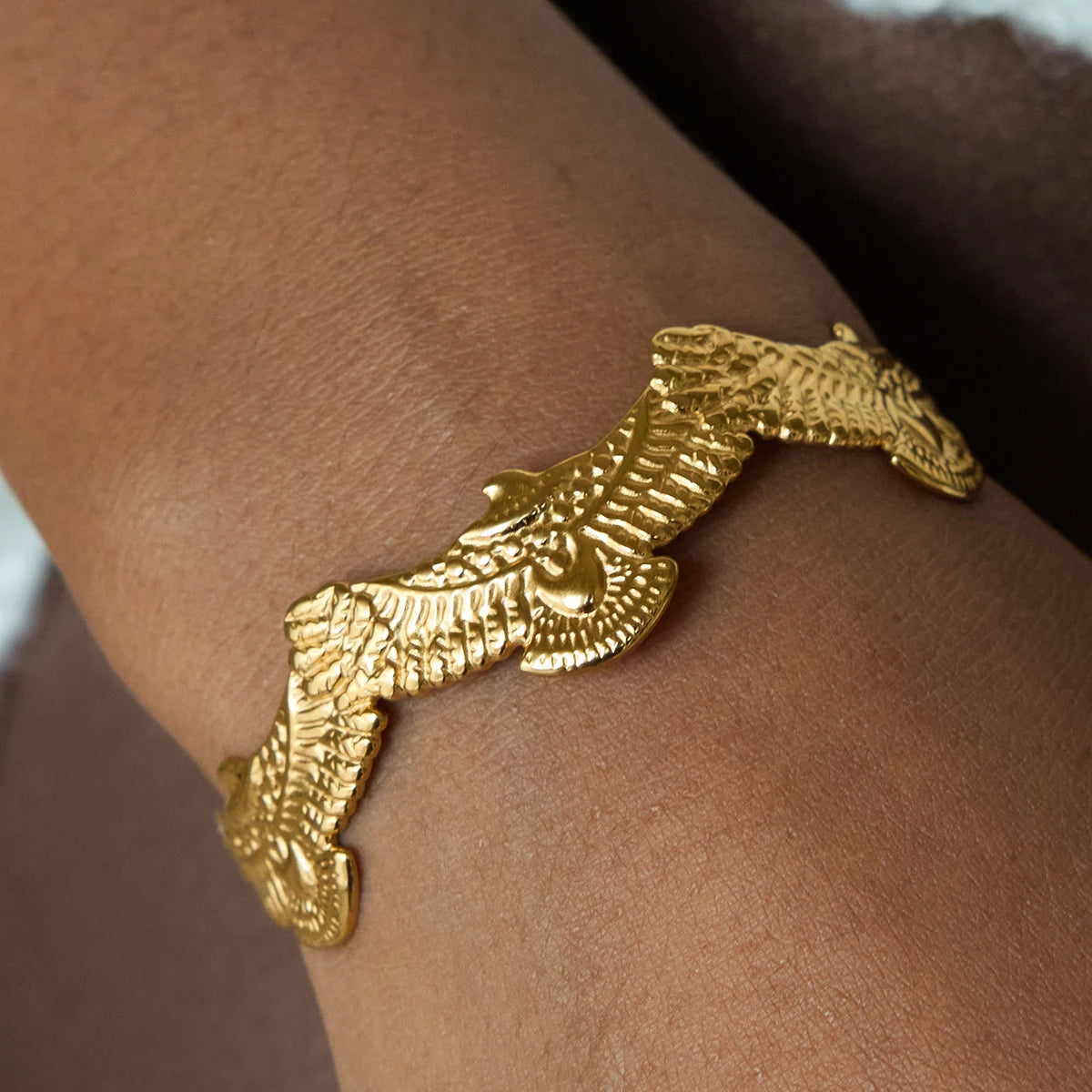 Gold Plated Wing Cuff Bracelet for Women | Waterproof & Tarnish-Free Statement Jewelry