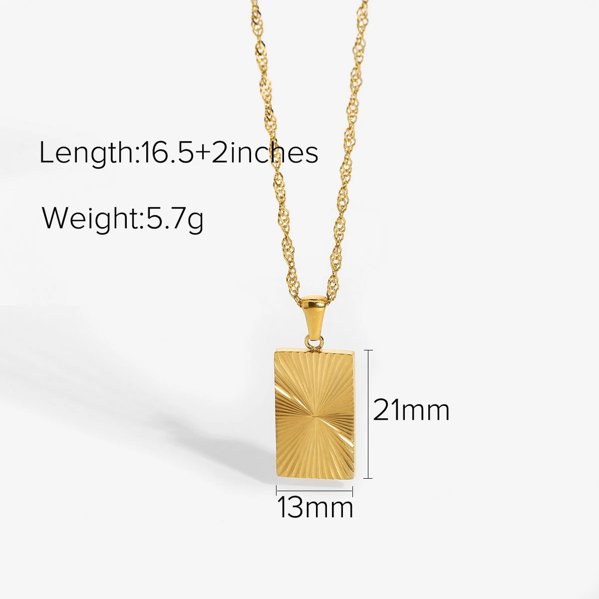 Gouden Evil Eye Rechthoek Talisman Ketting | Bescherming & Statement Sieraad