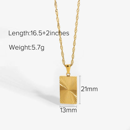 Gouden Evil Eye Rechthoek Talisman Ketting | Bescherming & Statement Sieraad