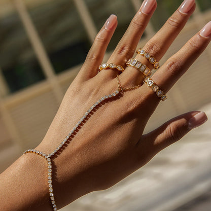 Kristallen Handketting Armband voor Dames | Verguld Waterdicht Aanslagvrij Hand Harness Sieraad