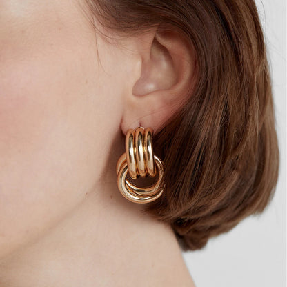 Interlocking Knot Earrings for Women – Gold Plated Waterproof Tarnish Free Stainless Steel Fashion Jewellery