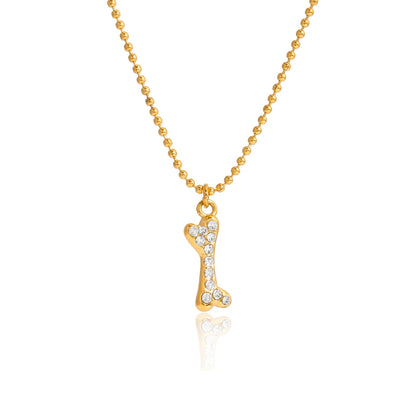18K vergulde hondenbot hanger ketting | Hondenliefhebber bedelketting voor hondemoeders en -vaders