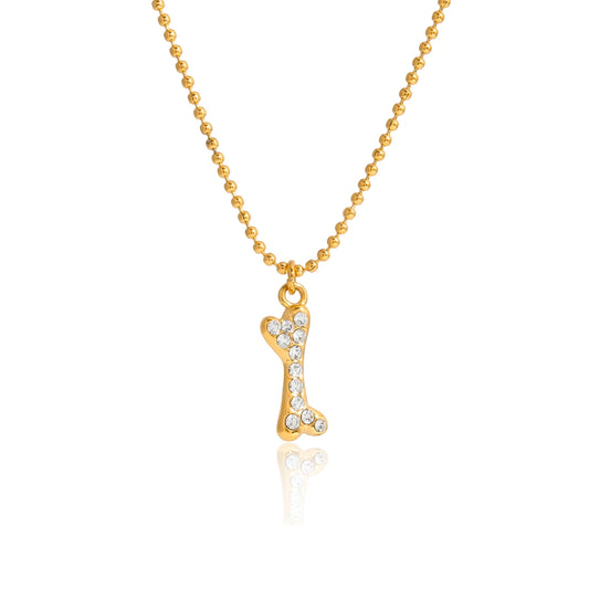 18K vergulde hondenbot hanger ketting | Hondenliefhebber bedelketting voor hondemoeders en -vaders