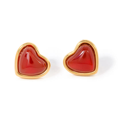 18K Gold Plated Heart Pearl Drop Earrings – Waterproof Tarnish-Free Romantic Jewelry for Women