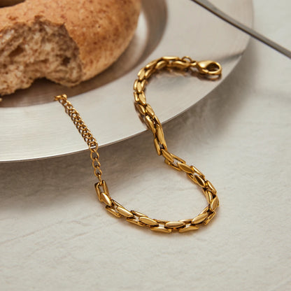 Premium 18K Verguld Flat Link Chain Armband voor Dames – Waterdicht & Verkleurt niet Luxe Sieraden