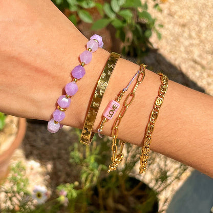 Natural Stone Bracelet Set for Women | Waterproof & Tarnish-Free Beaded Jewelry
