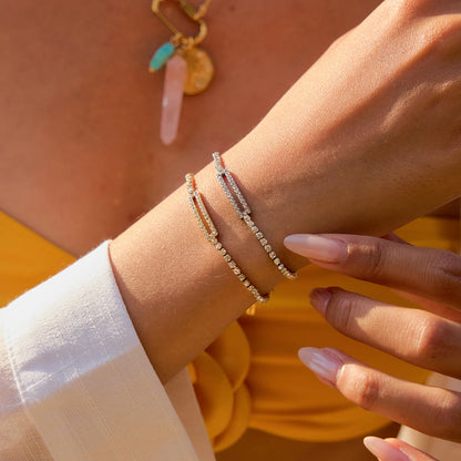 Gold Butterfly Crystal Bracelet for Women | Pink Stone Gold Plated Jewellery