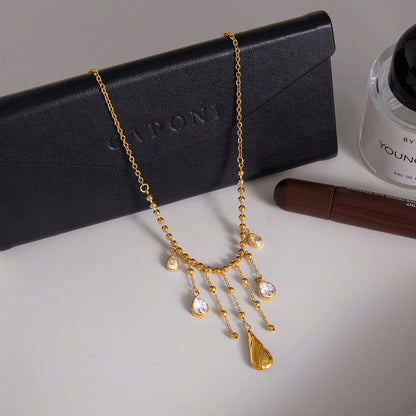 18K vergulde druppel hanger ketting – waterdicht, vlekvrij statement sieraad