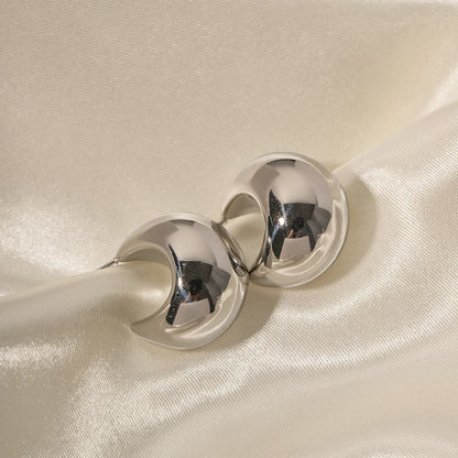 Chunky Hoop Stud Earrings for Women – Gold Plated Waterproof Tarnish Free Stainless Steel Fashion Jewellery