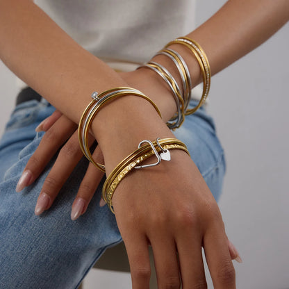 Tweekleurige Gouden & Zilveren Armband voor Dames | Waterdichte Minimalistische Sieraden